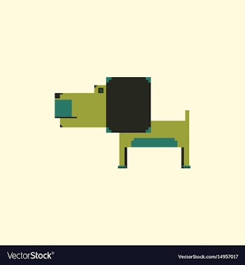 Pixel art dog vector image