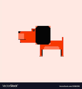 Pixel art dog vector image