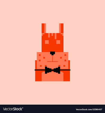 Pixel art dog vector image