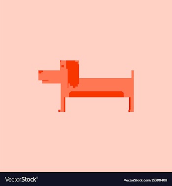 Pixel art dog vector image