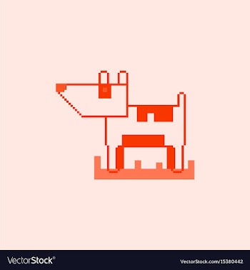 Pixel art dog vector image