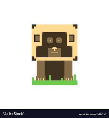 Pixel art dog vector image