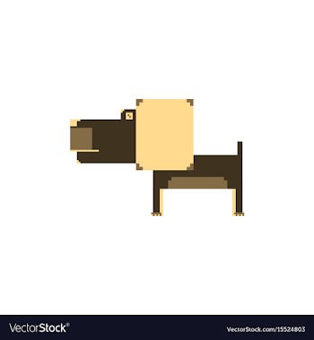 Pixel art dog vector image