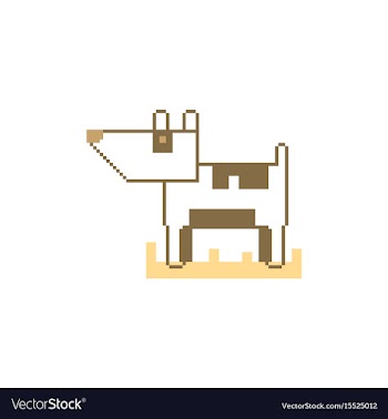 Pixel art dog vector image