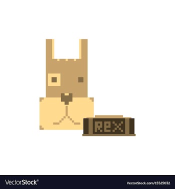 Pixel art dog vector image