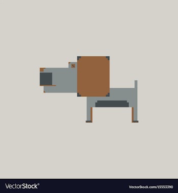 Pixel art dog vector image