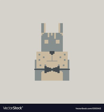 Pixel art dog vector image