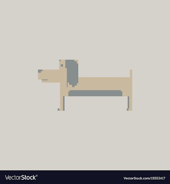 Pixel art dog vector image
