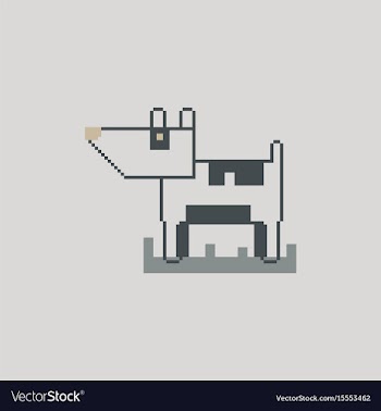 Pixel art dog vector image