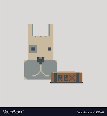 Pixel art dog vector image