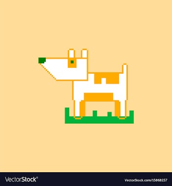 Pixel art dog vector image