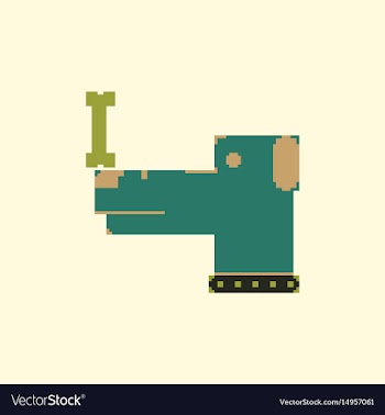 Pixel art dog with bone vector image