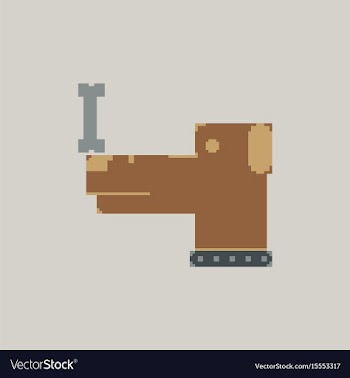 Pixel art dog with bone vector image