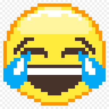 Pixel art Face with Tears of Joy emoji Minecraft - laughing out loud 