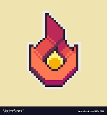 pixel art flaming fire icon