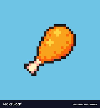 pixel art fried chicken thigh