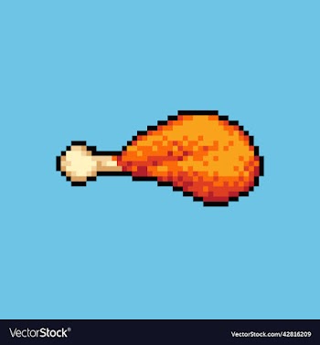 pixel art fried chicken thigh