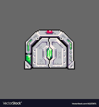 pixel art futuristic door