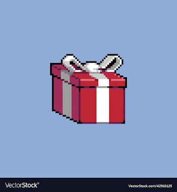 pixel art gift box isometric