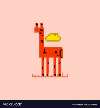 Pixel art giraffe vector image