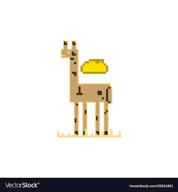 Pixel art giraffe vector image
