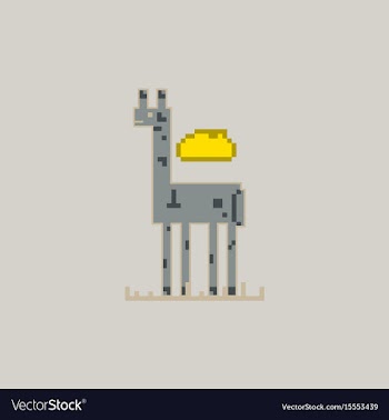 Pixel art giraffe vector image