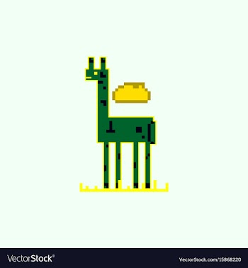 Pixel art giraffe vector image