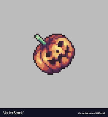 pixel art halloween pumpkin