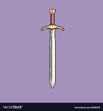 pixel art iron broadsword for game dev