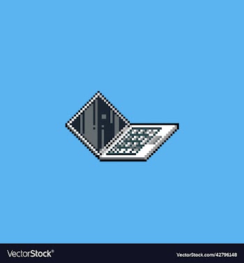 pixel art laptop computer icon