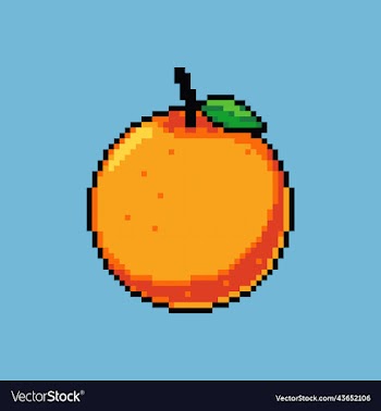 pixel art orange fruit icon