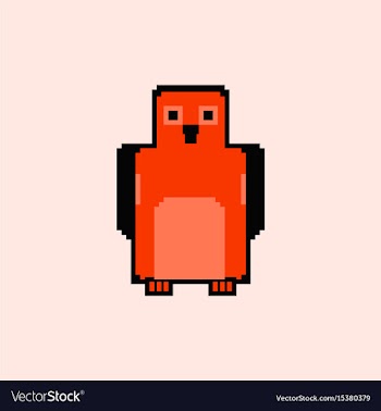 Pixel art penguin vector image