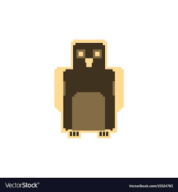Pixel art penguin vector image