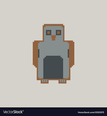 Pixel art penguin vector image