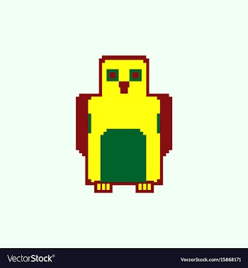 Pixel art penguin vector image
