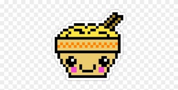 Pixel Art, Pixelated, And Ramen Image - Kawaii Food Perler Bead Patterns