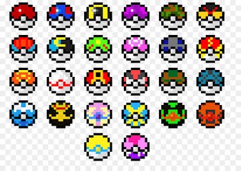 Pixel art Poké Ball Pokémon Sun and Moon - pokemon 
