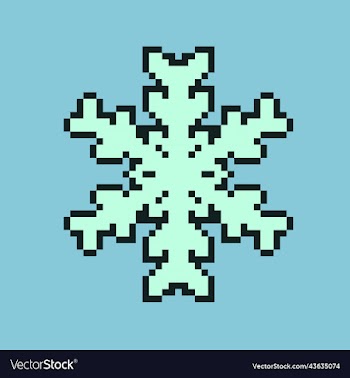 pixel art snowflake icon cartoon