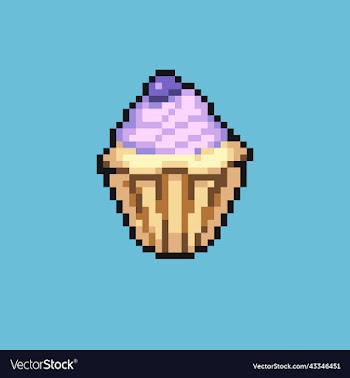 pixel art sweet cupcake ice cream