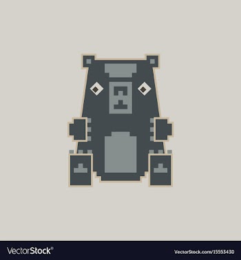 Pixel art toy bear vector image