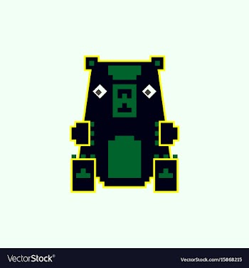 Pixel art toy bear vector image