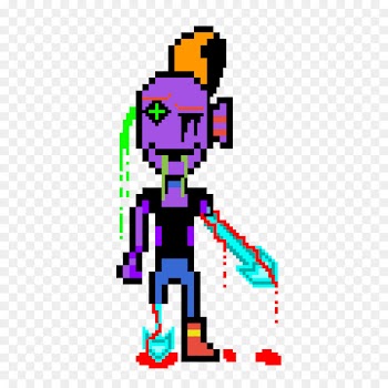Pixel art Video Games Drawing Illustration - undyne stamp 