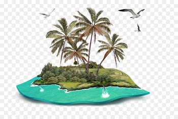 Pixel Beach Gratis Clip art - Coconut tree island landscape decoration pattern 