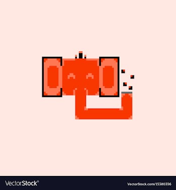 Pixel elephant face vector image