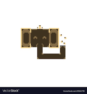 Pixel elephant face vector image