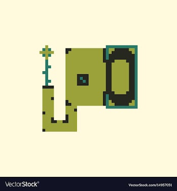 Pixel elephant head vector image
