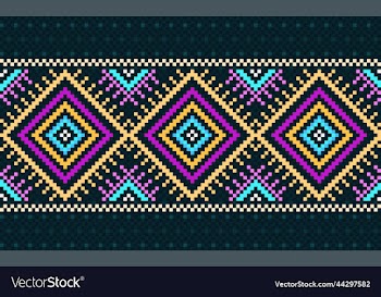 pixel geometric ethnic pattern embroidery