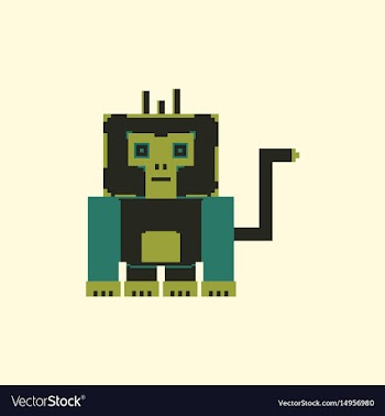 Pixel gorilla vector image
