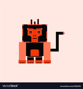 Pixel gorilla vector image