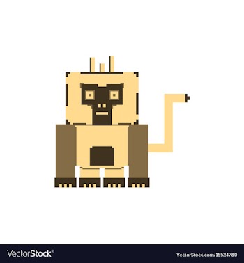 Pixel gorilla vector image